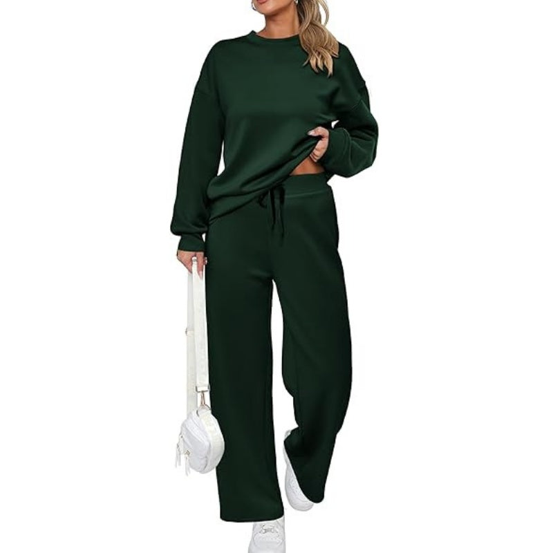 ✨Holiday Sale✨Round Neck Top Drawstring Pants 2-Piece Set