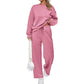 ✨Holiday Sale✨Round Neck Top Drawstring Pants 2-Piece Set