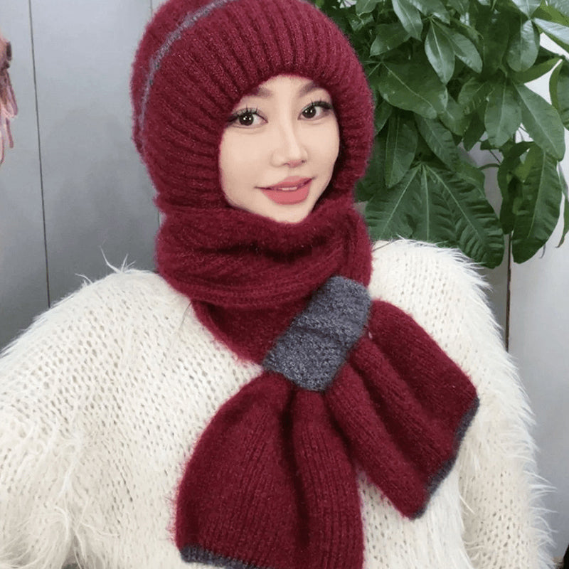 Women's Integrated Ear Protection Windproof Cap Scarf