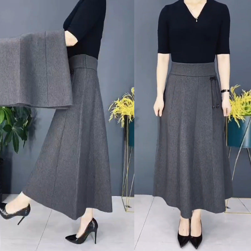 Women’s Elastic High Waisted Thick Long Skirt