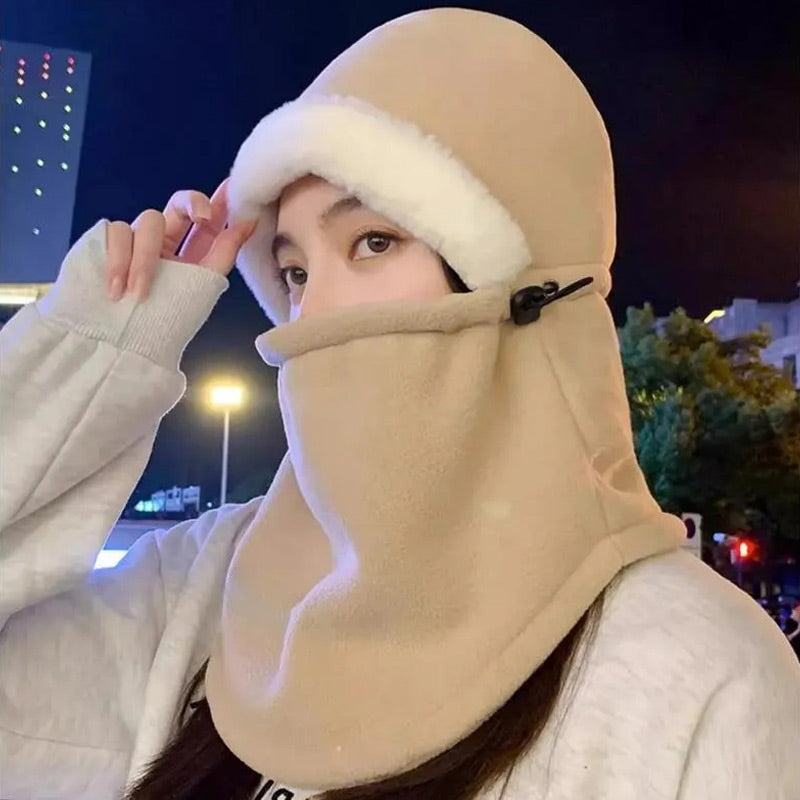 Unisex Winter Windproof Faux Fleece Cowl Hood