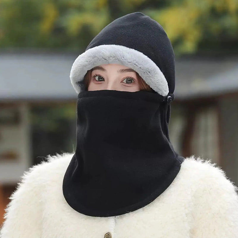 Unisex Winter Windproof Faux Fleece Cowl Hood