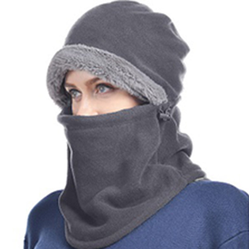 Unisex Winter Windproof Faux Fleece Cowl Hood