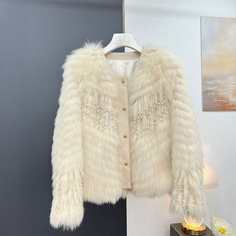 Women's Button-Down Fluffy Short Coat