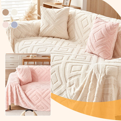 🛋️3D Textured Soft Fuzzy Versatile Sofa Cover