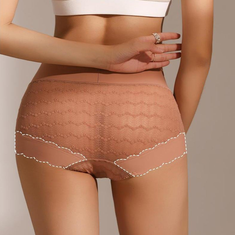 Comfortable Breathable Seamless High-Waist Lace Panties