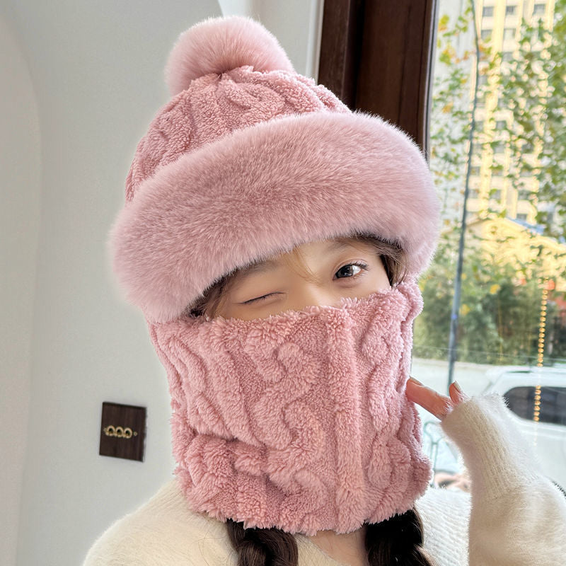 😍HOT SALE🥰 Women's Winter Warm Windproof Plush Scarf Hat