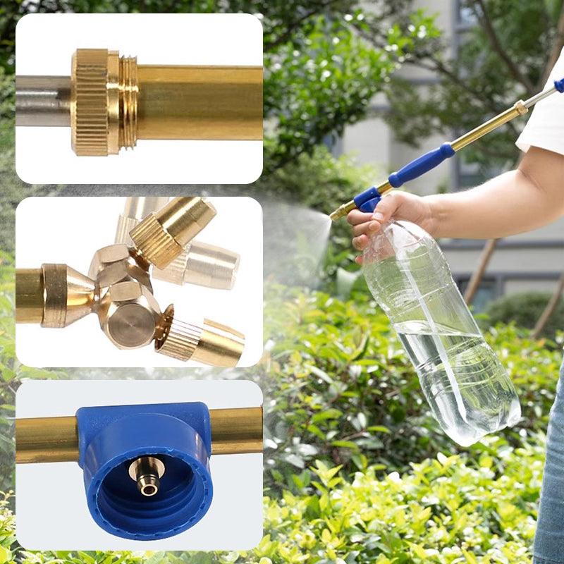 🌸 Double-Ended Copper Rod Manual Spray Gun – Reciprocating Air Pressure for Easy Flower Watering 💦🛠️