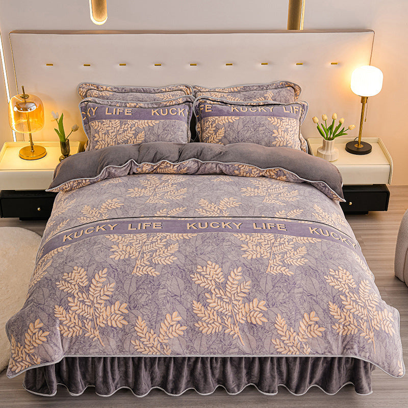 4 Piece Print Cozy Comforter Bedding Sets