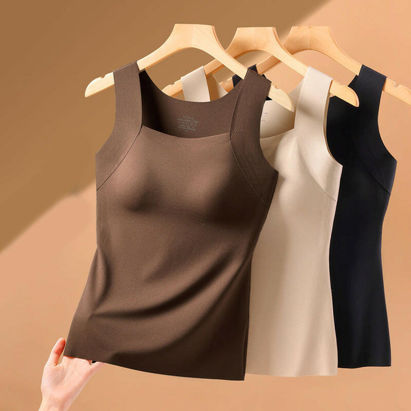 📢50%  OFF!⏰Women’s U-Neck Thermal Tank with Built-In Bra – Warm, Supportive & Braless Comfort ❄️❤️