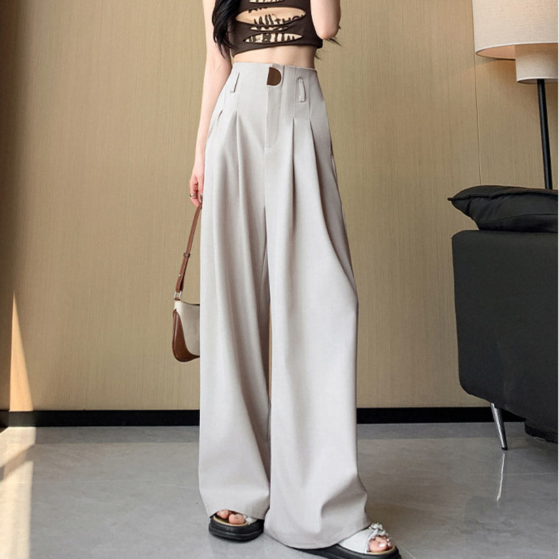 Women's High-Waisted Wide-Leg Suit Pants