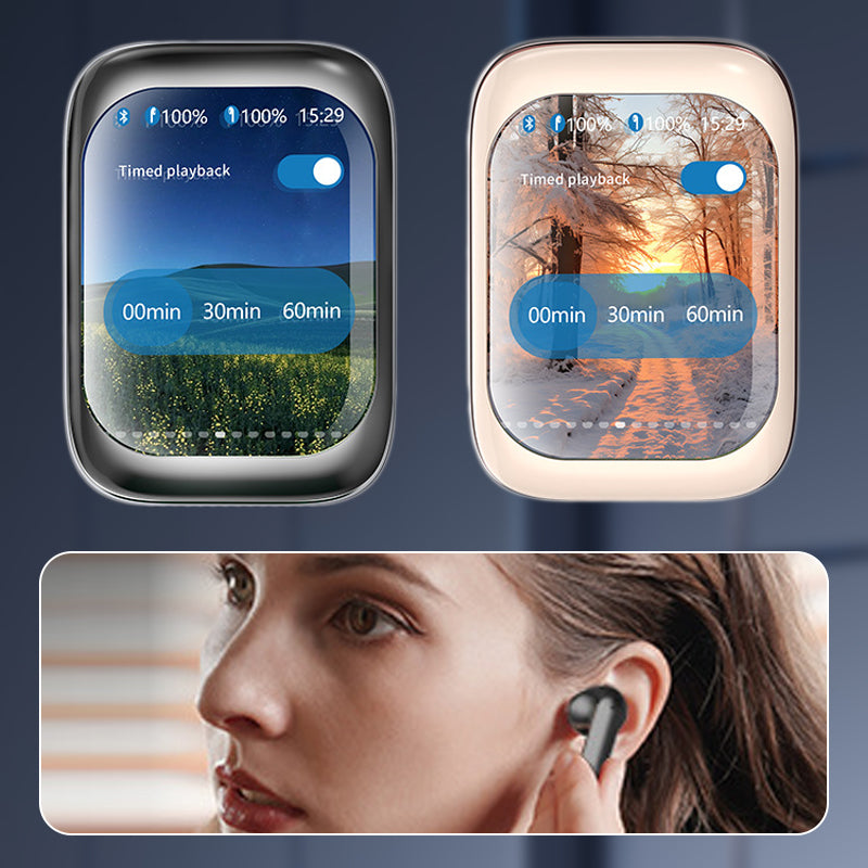 Touch Screen Bluetooth Earbuds with Noise Cancelling