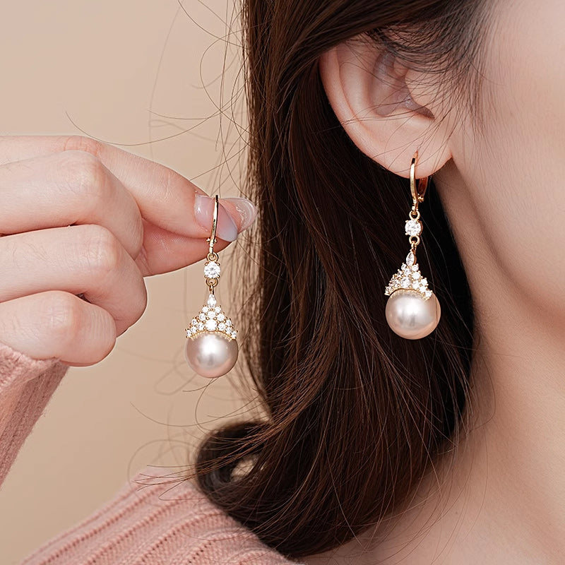 🔥New Year Hot sale 50% OFF🔥Vintage Elegant Zirconia Imitation Pearl Necklace & Earrings