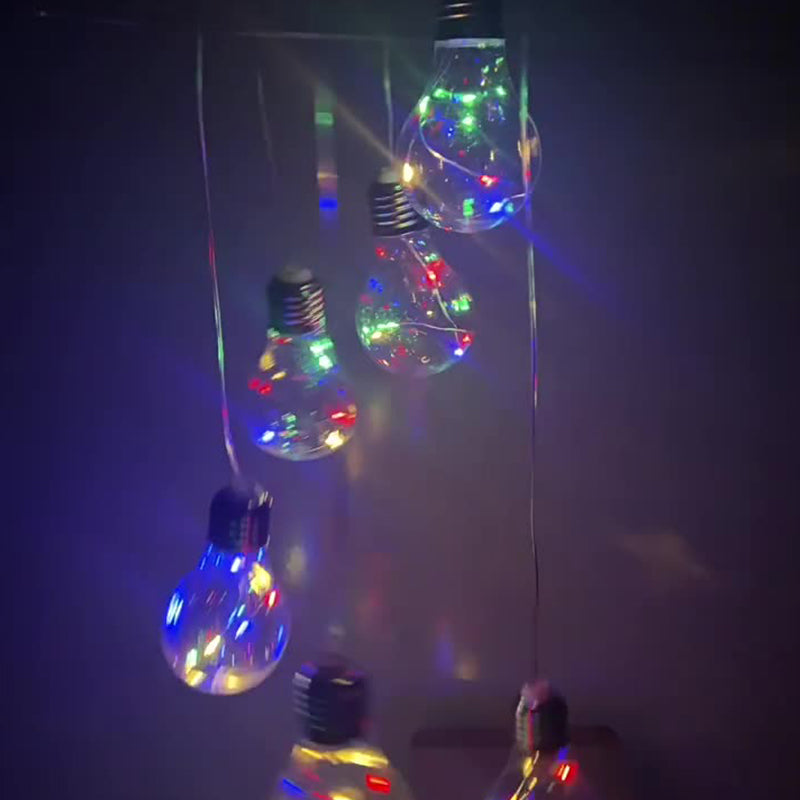 🌠💡Colorful LED Solar-Powered Light Bulb Wind Chimes🌈