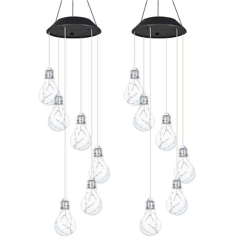 🌠💡Colorful LED Solar-Powered Light Bulb Wind Chimes🌈