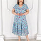 Lovely patchwork pleated floral dress