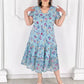 Lovely patchwork pleated floral dress