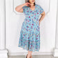 Lovely patchwork pleated floral dress