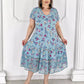 Lovely patchwork pleated floral dress
