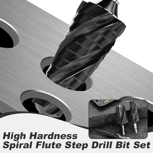 ⌛High Hardness Spiral Flute Step Drill Bit Set (5pcs set)