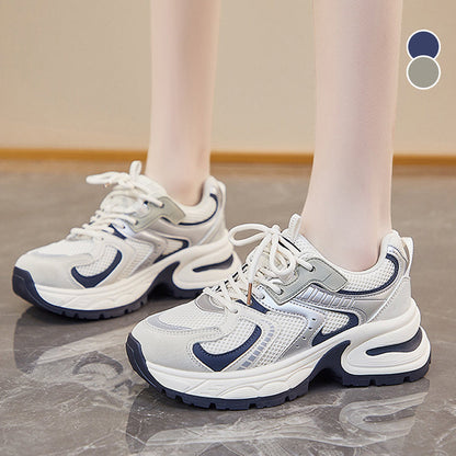 👟 LIMITED-TIME 50% OFF! ✨ Thick-Soled Casual Sneakers – Lightweight, Breathable Mesh, Retro 🍂