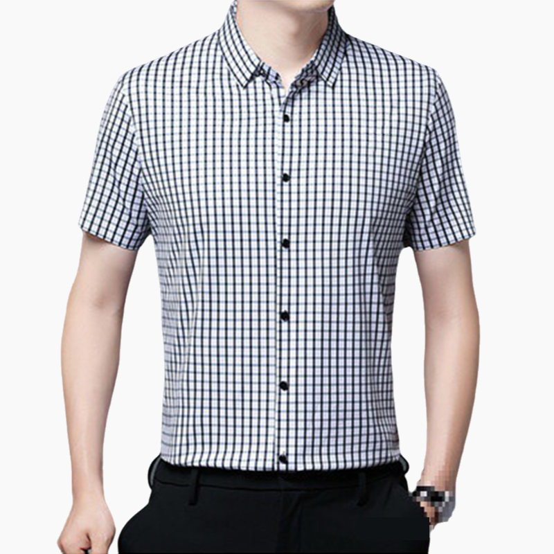 👑Men's Business Casual Short Sleeve Plaid Shirt