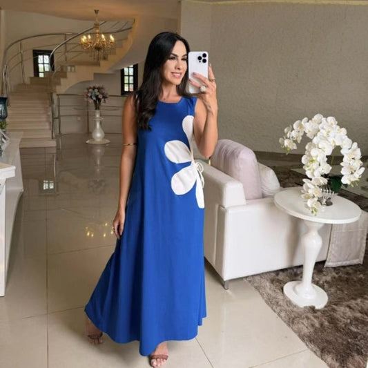 Women's Sleeveless Floral Drawstring Dress🌸