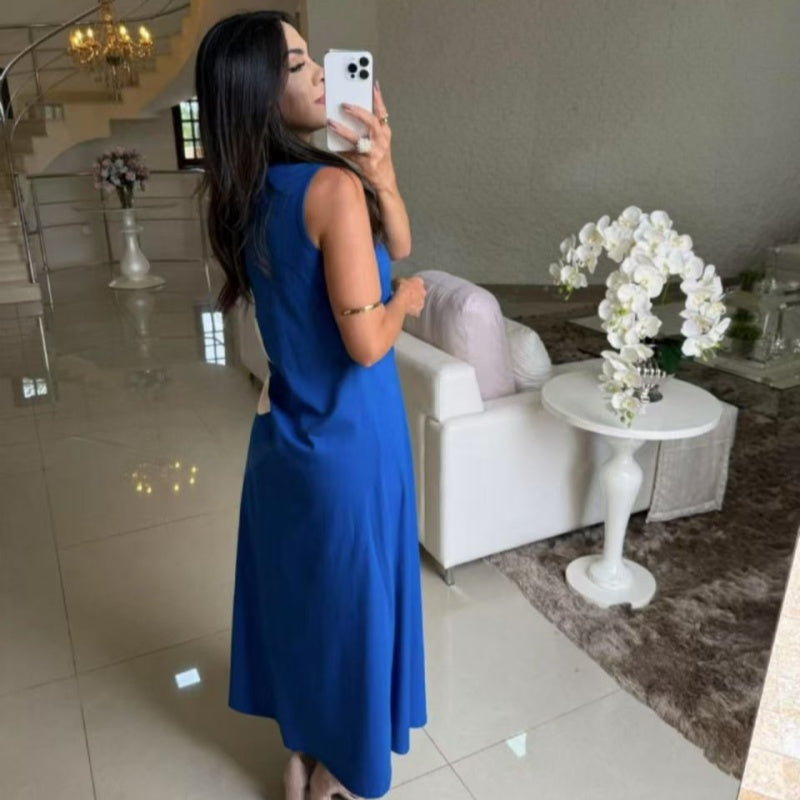 Women's Sleeveless Floral Drawstring Dress🌸