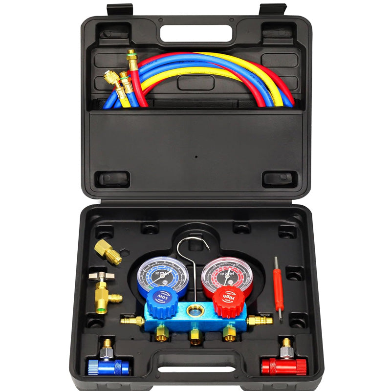 ⏳Time-limited Special🧰3 Way R134/R22/R410 AC Gauges