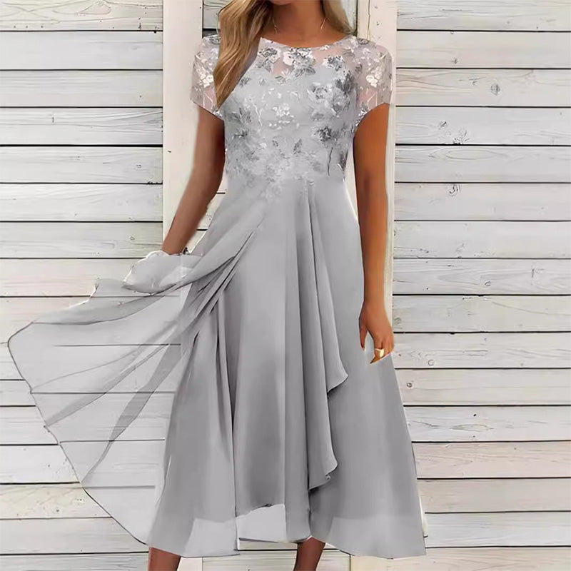 🎉 2026 Sale — Over 31,000 Sold 💞 Women Elegant Round Neck Lace Dress – Formal Casual Dress 🌸