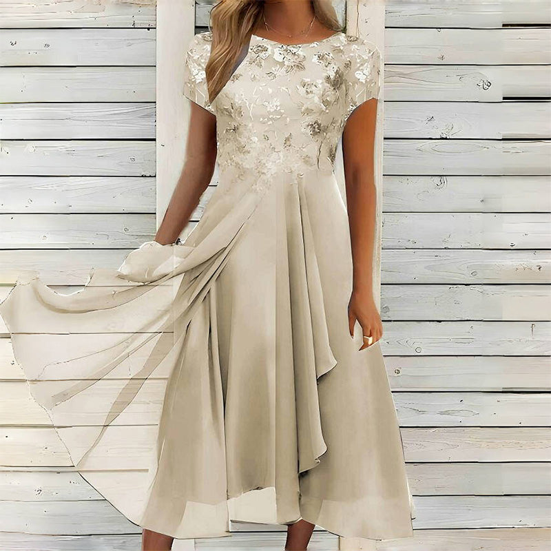 🎉 2026 Sale — Over 31,000 Sold 💞 Women Elegant Round Neck Lace Dress – Formal Casual Dress 🌸