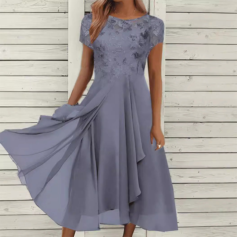 🎉 2026 Sale — Over 31,000 Sold 💞 Women Elegant Round Neck Lace Dress – Formal Casual Dress 🌸