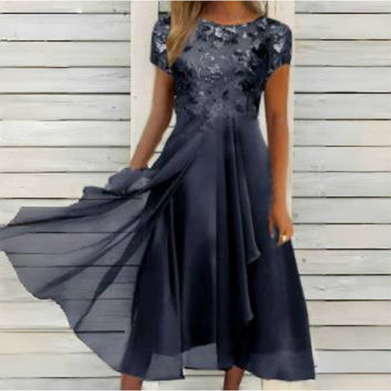 🎉 2026 Sale — Over 31,000 Sold 💞 Women Elegant Round Neck Lace Dress – Formal Casual Dress 🌸