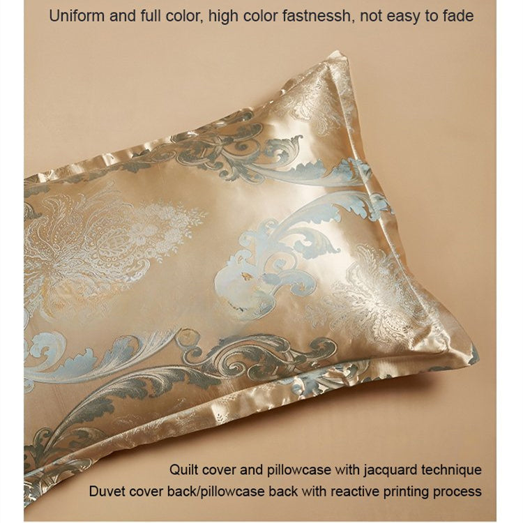 Nice gift*European Luxury Satin Jacquard 4-Piece Bedding Set