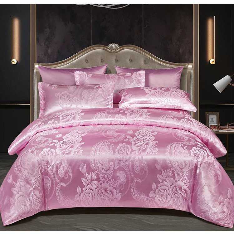 Nice gift*European Luxury Satin Jacquard 4-Piece Bedding Set