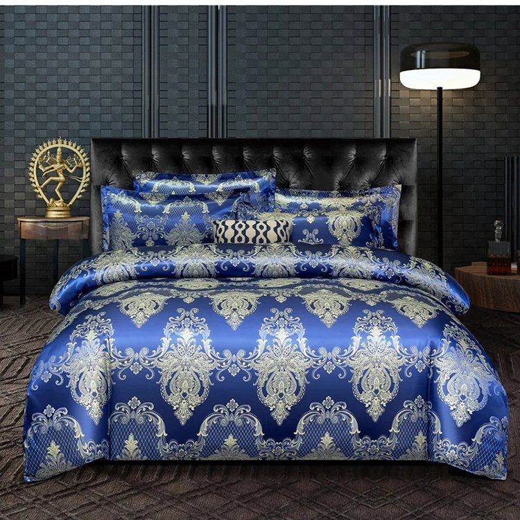 Nice gift*European Luxury Satin Jacquard 4-Piece Bedding Set