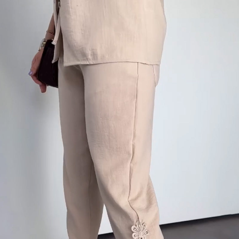 Women’s Cap Sleeve Top Cropped Pants 2-Piece Outfits