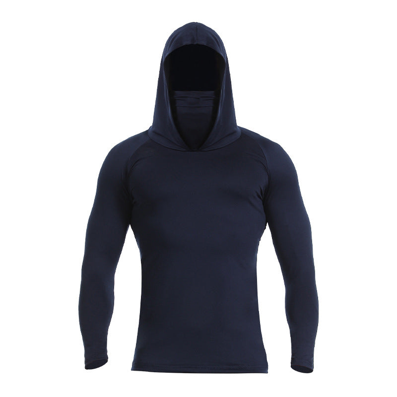 Men's Lightweight Quick-Dry UV Protection Hoodie – Built-in Face Cover, 4-Way Stretch & Sweat-Wicking