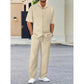 🏖️Summer Hot Sale 56% OFF🌼Men's Collared Top & Drawstring Pants Set