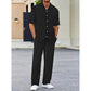 🏖️Summer Hot Sale 56% OFF🌼Men's Collared Top & Drawstring Pants Set