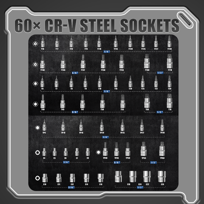 🏆🔩 Ultimate socket set for mechanics – CR-V Steel Sockets Set🔧50% discount