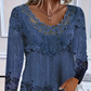 ⏳Time-limited Special⏰Women's Elegant Lace Trim Long Sleeve Blouse