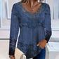 ⏳Time-limited Special⏰Women's Elegant Lace Trim Long Sleeve Blouse