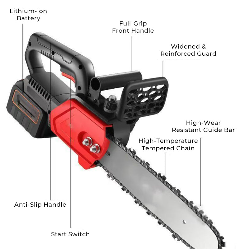 🔥Exquisite German craftsmanship - Durable🔥High-power cordless lithium-ion portable chainsaw