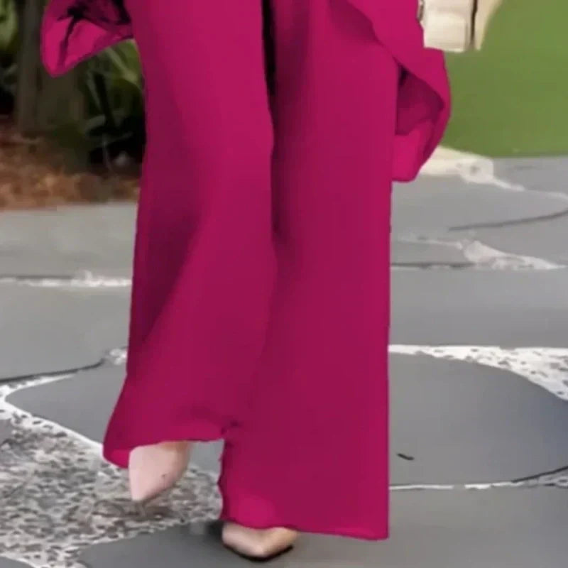 ✨Charming Irregular Top & Wide Leg Pants Set
