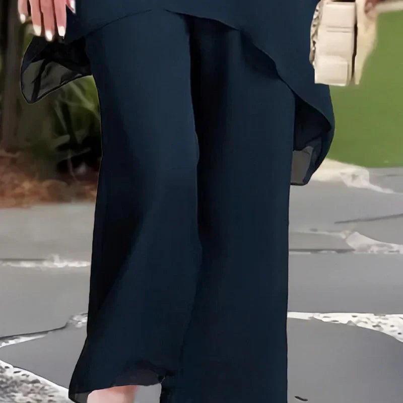 ✨Charming Irregular Top & Wide Leg Pants Set