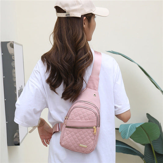 💖Multi-Pocket Lightweight Metal Zipper Chest Bag with Data Cable Hole