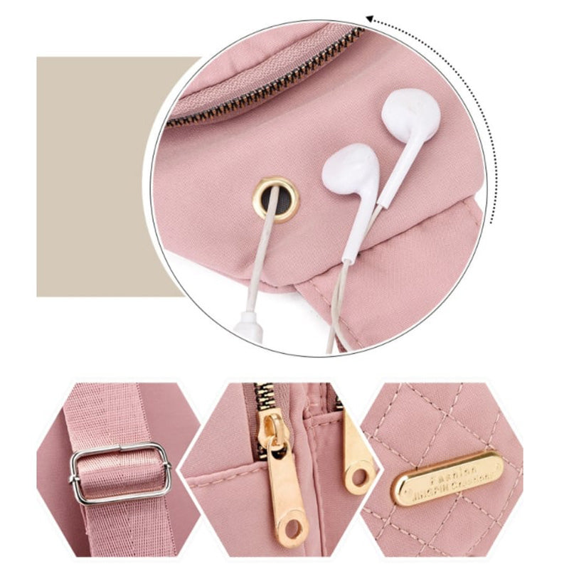 💖Multi-Pocket Lightweight Metal Zipper Chest Bag with Data Cable Hole