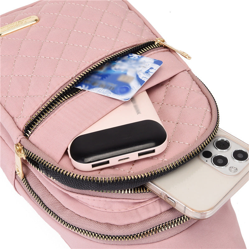 💖Multi-Pocket Lightweight Metal Zipper Chest Bag with Data Cable Hole