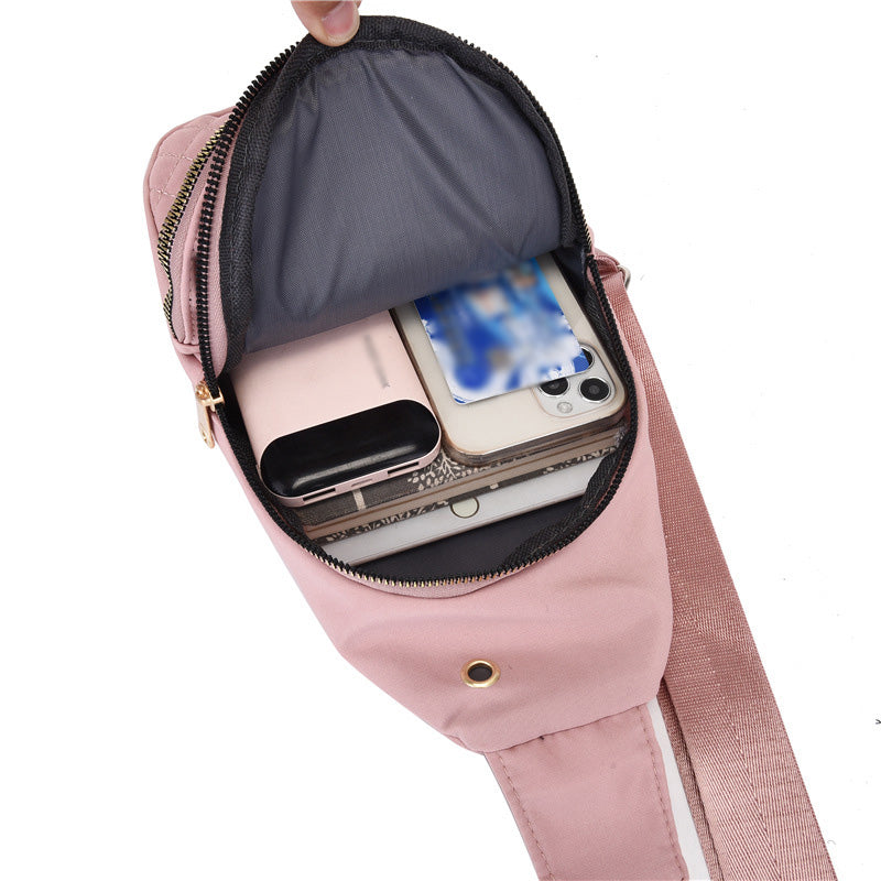 💖Multi-Pocket Lightweight Metal Zipper Chest Bag with Data Cable Hole